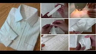 DIY: ПОШИВ МУЖСКОЙ РУБАШКИ. Часть 6/7: Обработка разреза на рукаве и притачивание манжеты.