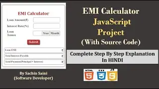 JavaScript project for beginners Loan EMI calculator (in Hindi) with free source code