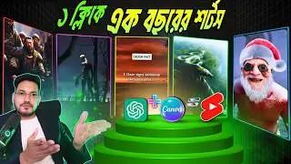 এক ক্লিকে বানান ৩৬৫ শর্টস  !! faceless channel -Bulk Shorts YouTube automation  using CANVA +CHATGPT