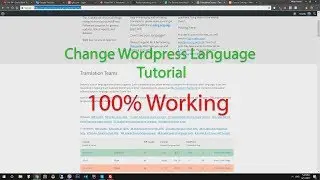 How to change WordPress Language tutorial 100% working