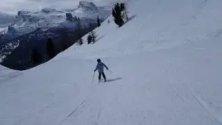 Skiing in Cortina  D' ampezzo February 2018   ( PART 1 )