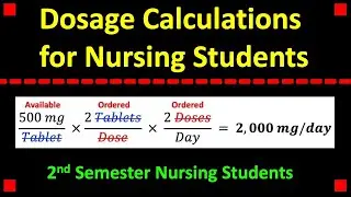 Dosage Calculations Lecture ❖ Fall 2024 ❖ Purdue University