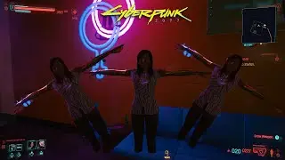 Cyberpunk 2077 T pose in the strip club of Jig Jig street