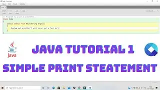 Java tutorial 1, print statement!