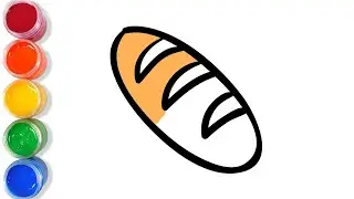 How to draw bread? / Как нарисовать хлеб? / Non qanday chiziladi? / Bagaimana cara menggambar roti?