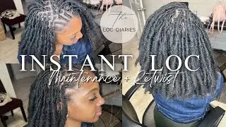 LOC DIARIES | INSTANT LOC MAINTENANCE VLOG |  WASH & RETWIST | TRYING A NEW GRID PATTERN?!