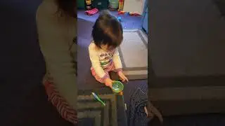 Mommas Big Helper Baby Aurora Is Cleaning 