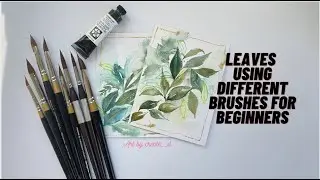 Leaves using different brushes for beginners