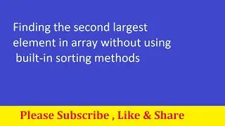 2nd max element in array without sorting