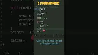Find Reverse number of the given number | c programming | 