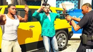 Grand Theft Auto V man vs police