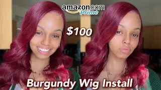 MUST HAVE $100 BURGUNDY WIG FROM AMAZON!! 99J AMAZON PRIME WIG INSTALL