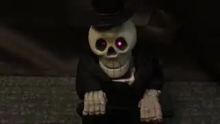 Gemmy 1998 Sitting Puttin on The Ritz Skeleton