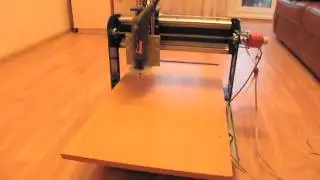 Испытания  самодельного ЧПУ станка формата А3 на шпильках и шаговых