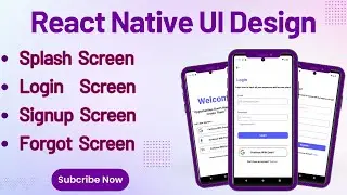 React Native Splash, Login & Signup Screen UI Design Intro