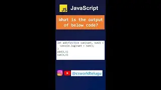 functions in javascript | Javascript for beginner | Javascript in telugu #javascript #csworldtelugu