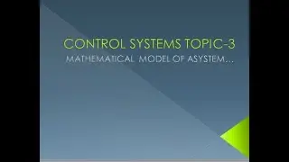Mathematical model of a control system