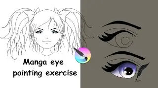 KRITA 5.1.3 STEP BY STEP MANGA EYE PAINTING EXERCISE