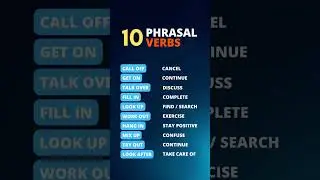 Phrasal verbs in English | Most common Phrasal verbs 