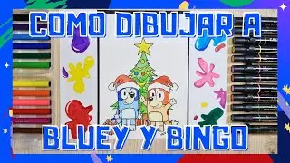 Coloreando a Bluey y Bingo en una Mágica Aventura Navideña 🎨🐾 | Dibujos para Niños