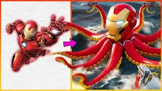 AVENGERS But Octopuses 🐙 Every Marvel & DC Hero as a Powerful Super Octopus 2024 💥