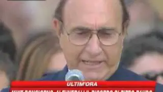 Pippo Baudo al funerale di Mike Bongiorno