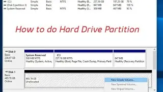 How to do ''hard drive partition''.
hard drive partition