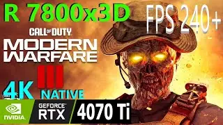Modern Warfare 3 RTX 4070 Ti  7800x3D 4K Balanced NATIVE _ Zombies