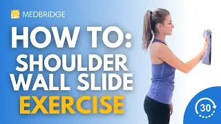 How to Do a Shoulder Flexion Wall Slide with Towel Exercise | 30 Seconds | MedBridge