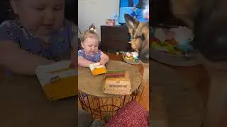Toddler Shares Fries with Dog 🍟👶🐾