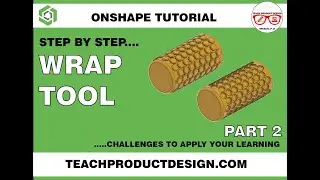 Onshape Tutorial. How to create a EMBOSS/DEBOSS on a curved surface using the WRAP feature.