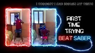 Her First Time Trying Beat Saber PSVR