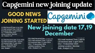 Capgemini new joining date update |Capgemini onboarding update December doj