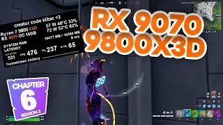 Ryzen 7 9800X3D RX 9070 16GB ranked comp fortnite fps test performance mode low settings