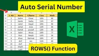 Auto Serial Number in Excel using Rows Formula | Automatically Insert Serial Number