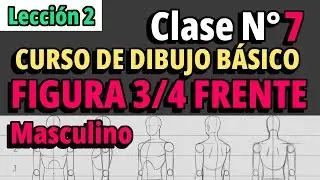 Curso de dibujo básico/ L2 - Clase 7 - Estructura 3/4 frente Masculino