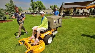 Mom Gets On A Walker Mower For The First Time ► How Does She Handle It??