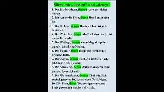 Sätze mit dessen und deren 