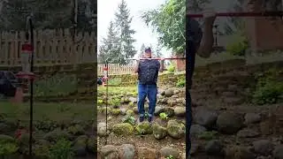 Gardening in the rain.