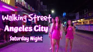 [4K] Saturday Night Walking Street Scenes | Angeles City | Philippines
