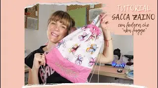 TUTORIAL #65: Backpack bag with sewn lining | DIY Backpack bag with sewn lining