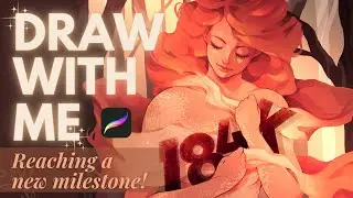 Calm draw with me using Procreate, let's celebrate my 180k followers on Instagram