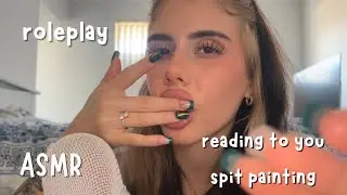 ASMR reading to you & spit painting you to sleep (possessive partner roleplay)