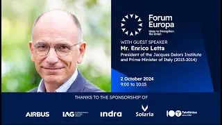 Forum Europa | Mr Enrico Letta, Jacques Delors Institute President, Italian Prime Minister (2013-14)
