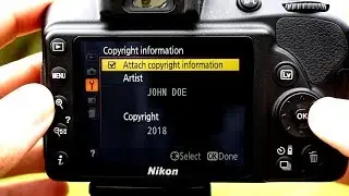 How to add Copyright Info using a DSLR (i.e. Nikon D3400, Canon, Sony, etc.)