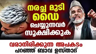 നരച്ച മുടി ഡൈ ചെയ്യുന്നവർ സൂക്ഷിക്കുക... വരാനിരിക്കുന്ന അപകടം പറഞ്ഞ് ബാവ ഉസ്താദ് Bava Moulavi Latest