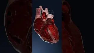 Heart’s blood flow and circulation process 3D animation