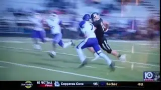 Andrew Taylor (#11) - Clip from local news - TD catch vs. Marlin - 9-16-2016