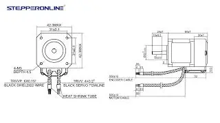 Nema 17 Closed Loop Stepper Motor 42Ncm(59.48oz.in) with Encoder 1000PPR(4000CPR)