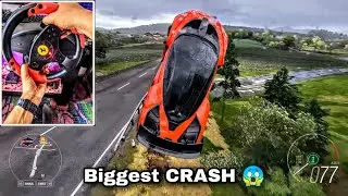 Biggest Car Crash | Forza Horizon 4 McLaren Senna (Steering Wheel + Paddle Shifter) Gameplay